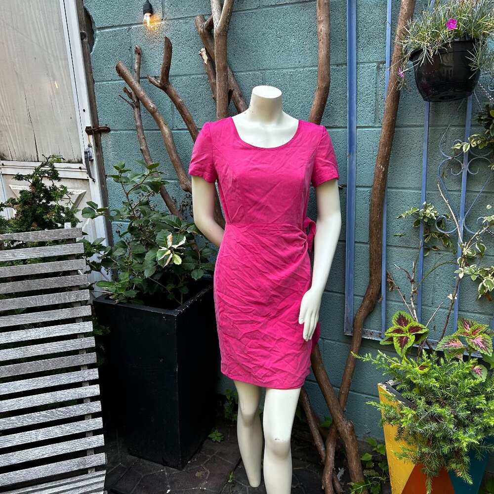 100% Silk Pink Wrap Dress